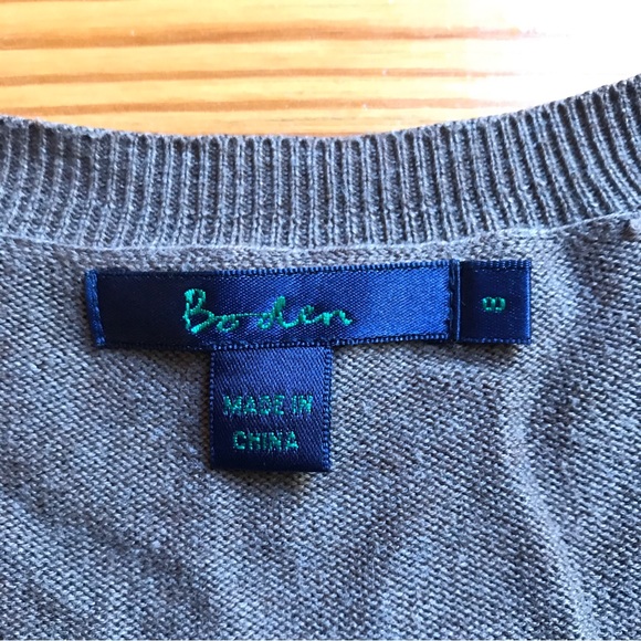 Boden Tan Brown Floral Appliqué Cardigan, EUC, 8 S - Picture 7 of 13